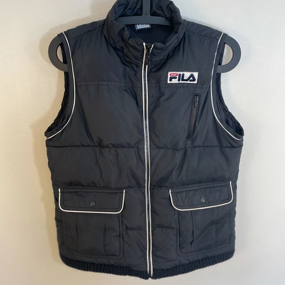 Vintage 90s Fila Puffer Vest Retro men women Fila Puffer Jacket size medium - Picture 8 of 14